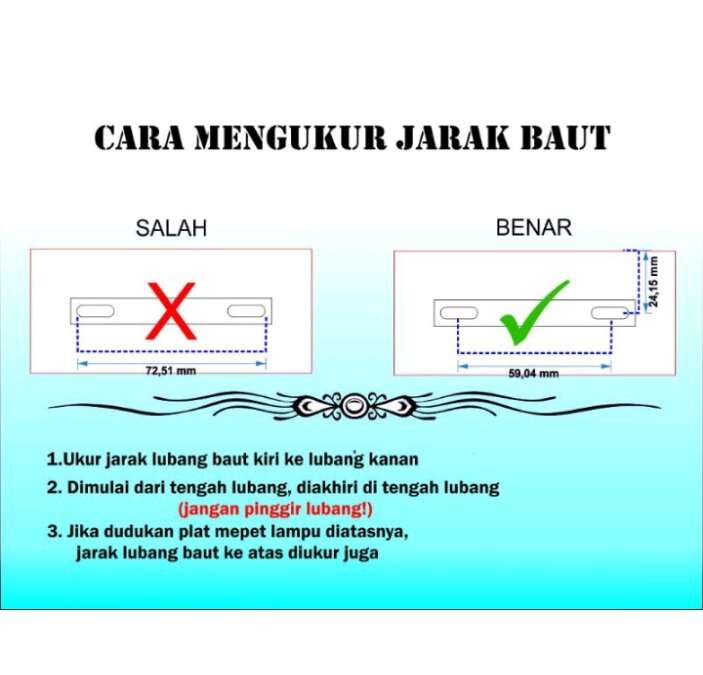 Mengukur Lubang Baut Plat Nomor Motor - 530towing.com